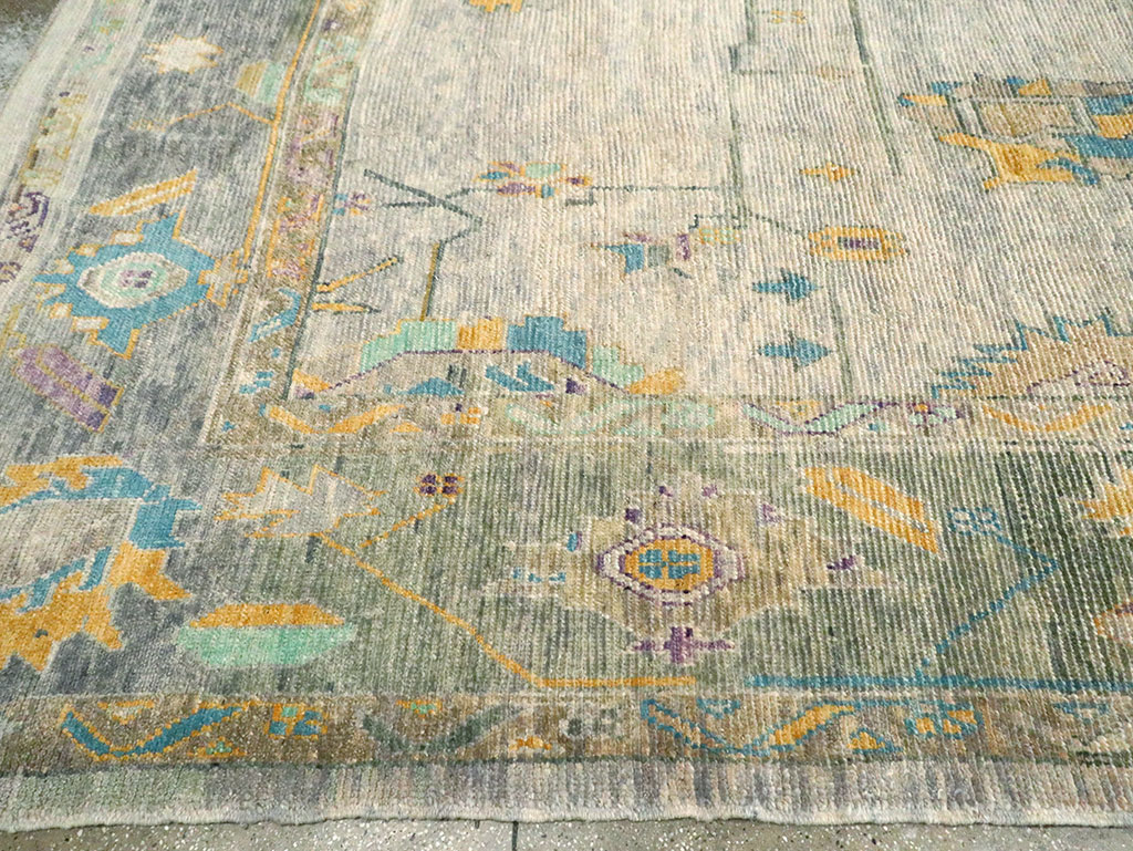 Contemporary Turkish Oushak Large Room Size Carpet, No.30202 - Galerie Shabab