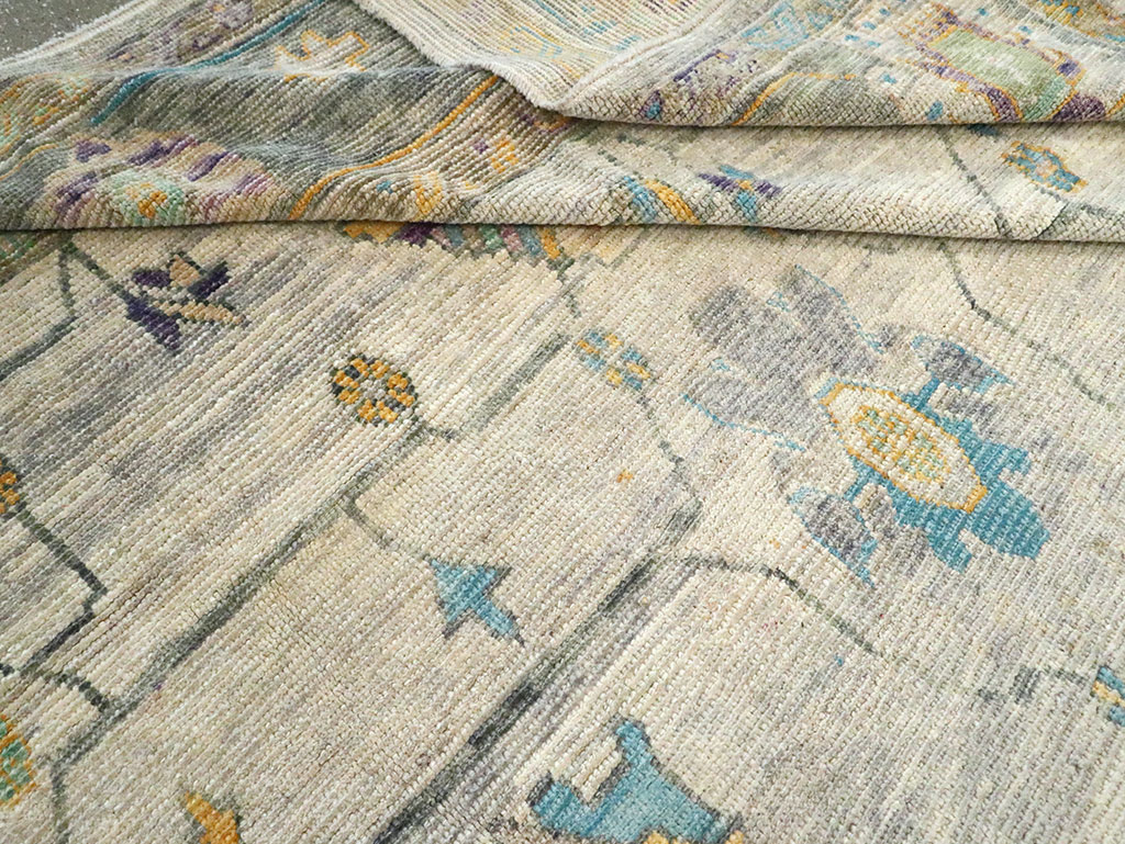 Contemporary Turkish Oushak Large Room Size Carpet, No.30202 - Galerie Shabab