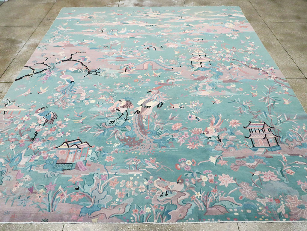Mid-20th Century Chinese Art Deco Room Size Carpet, No.30203 - Galerie Shabab