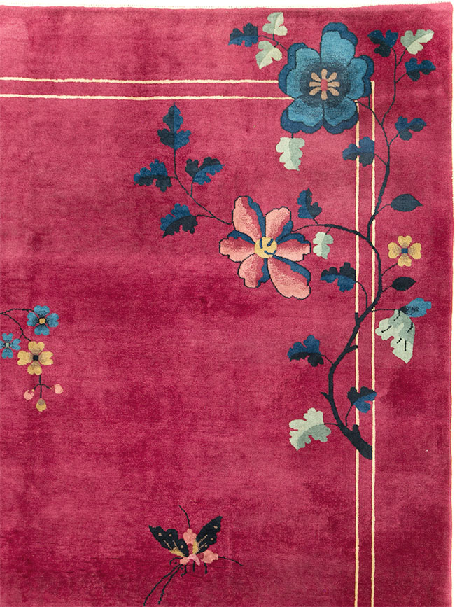Vintage Chinese Deco Carpet, No.30204 - Galerie Shabab