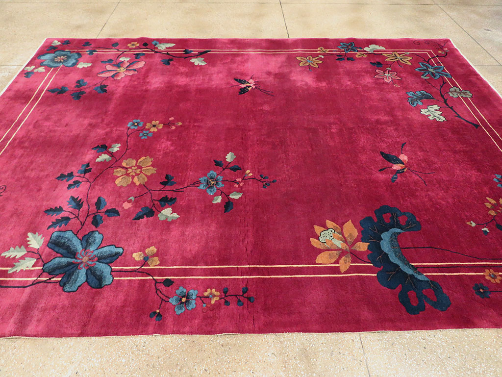 Vintage Chinese Deco Carpet, No.30204 - Galerie Shabab