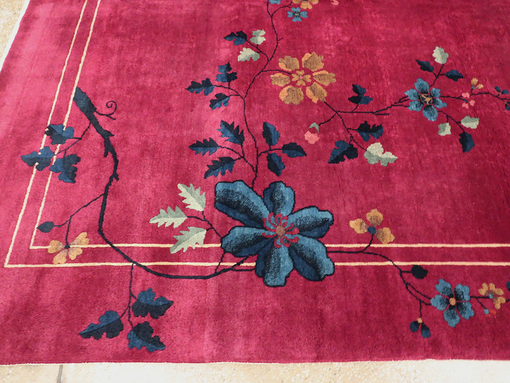Vintage Chinese Deco Carpet, No.30204 - Galerie Shabab