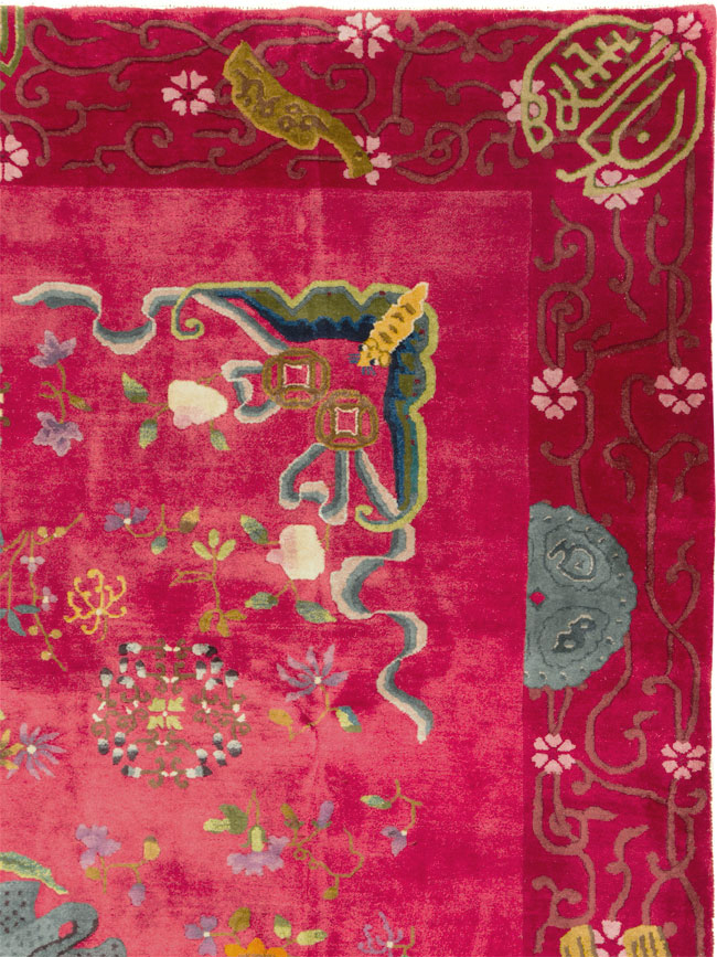 Vintage Chinese Deco Carpet, No.30205 - Galerie Shabab