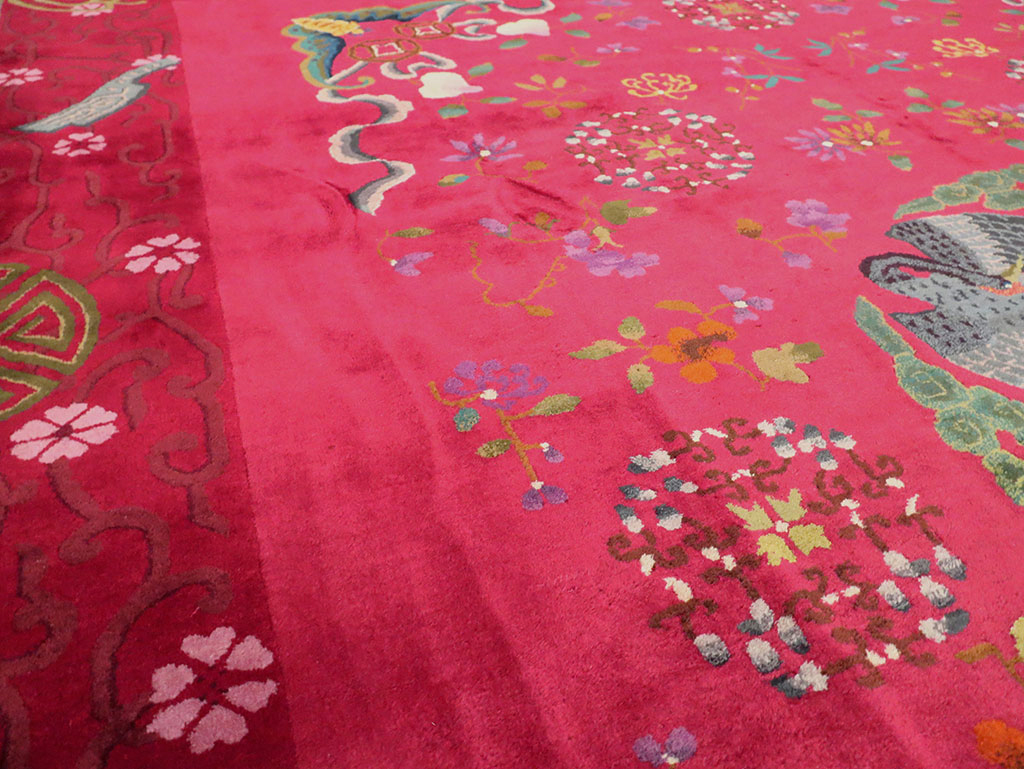 Vintage Chinese Deco Carpet, No.30205 - Galerie Shabab