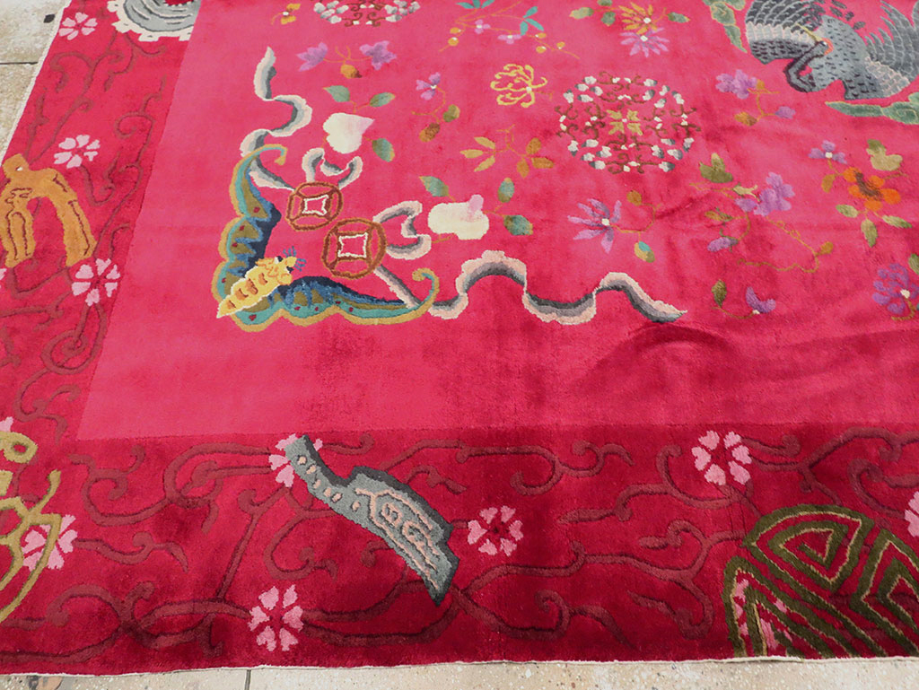 Vintage Chinese Deco Carpet, No.30205 - Galerie Shabab