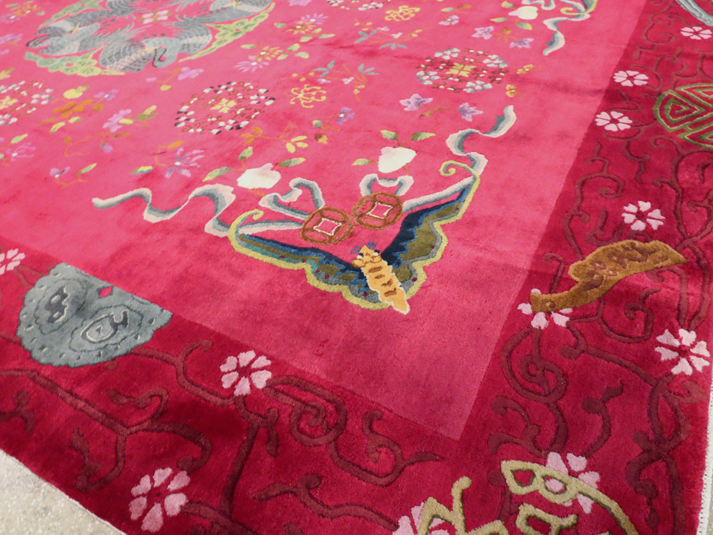 Vintage Chinese Deco Carpet, No.30205 - Galerie Shabab