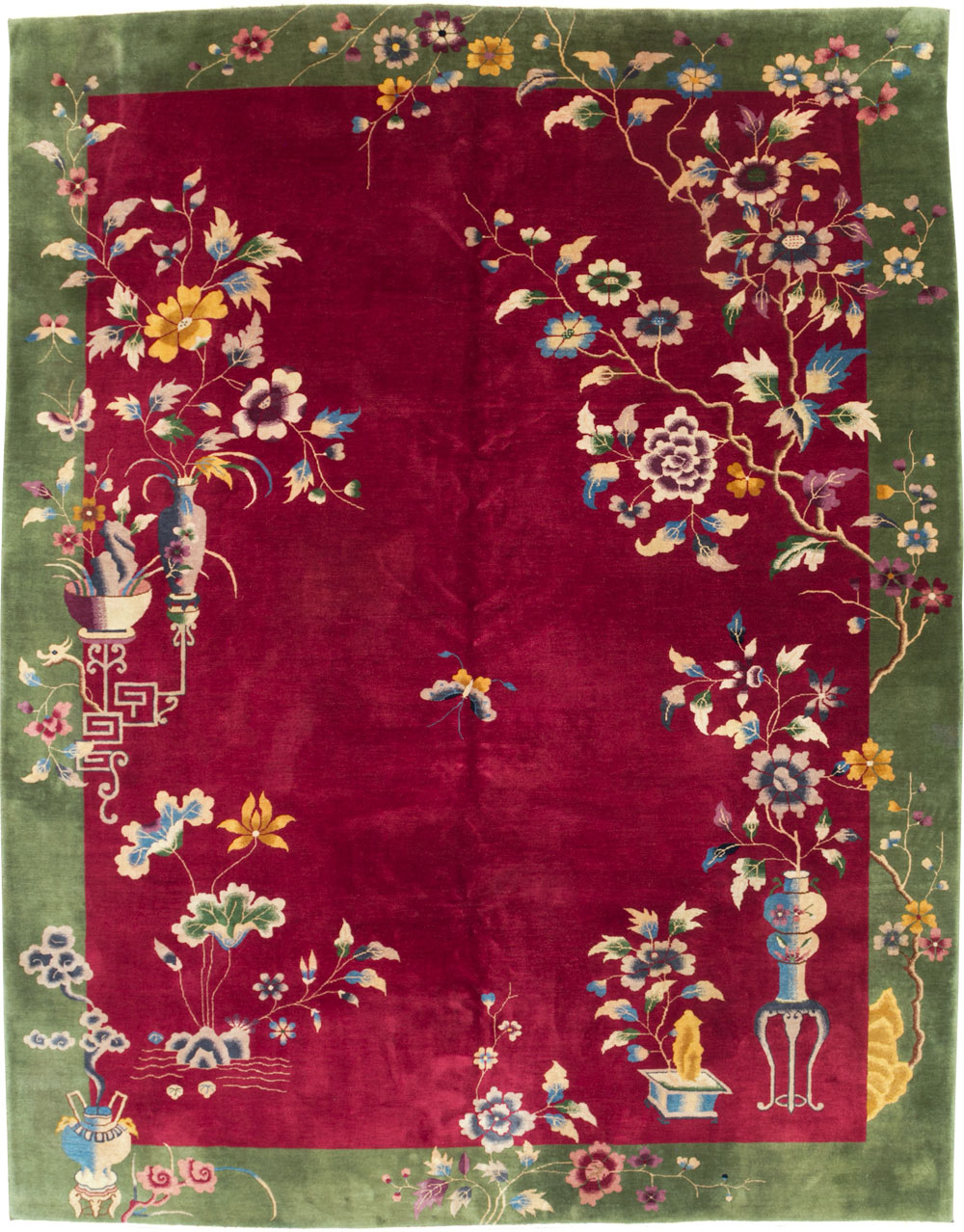 Vintage Chinese Deco Carpet, No.30206 - Galerie Shabab
