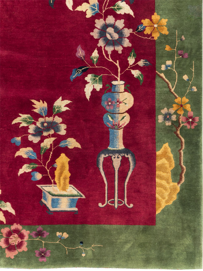 Vintage Chinese Deco Carpet, No.30206 - Galerie Shabab