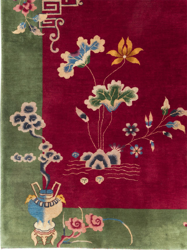 Vintage Chinese Deco Carpet, No.30206 - Galerie Shabab