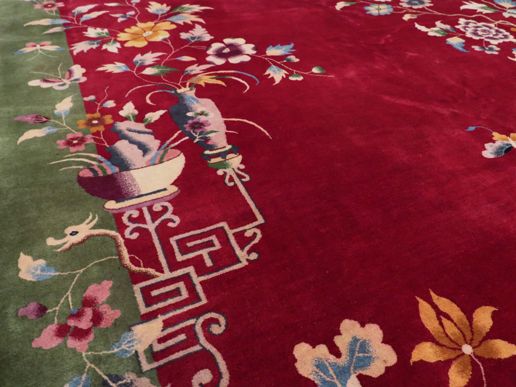 Vintage Chinese Deco Carpet, No.30206 - Galerie Shabab