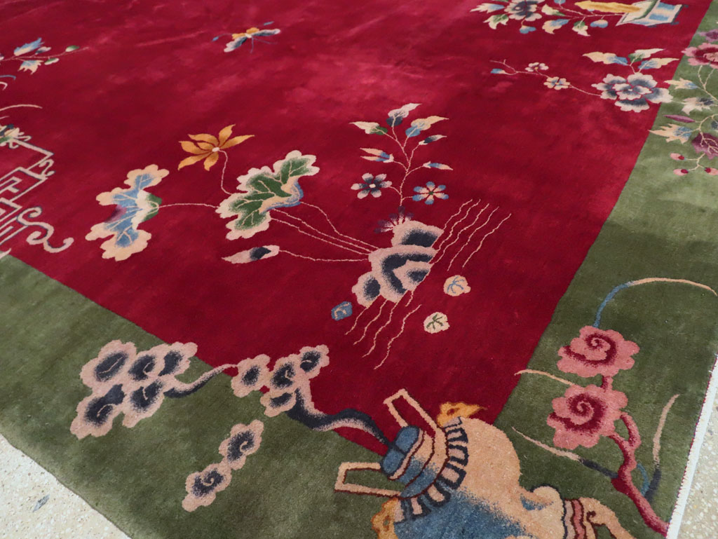 Vintage Chinese Deco Carpet, No.30206 - Galerie Shabab