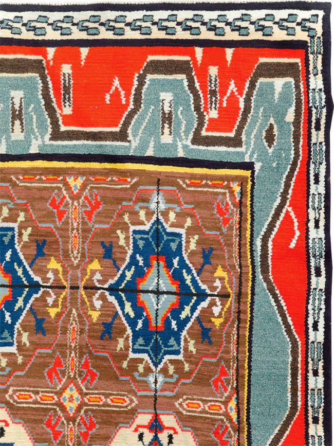 Vintage Persian Hamadan Square Rug, No.30215 - Galerie Shabab