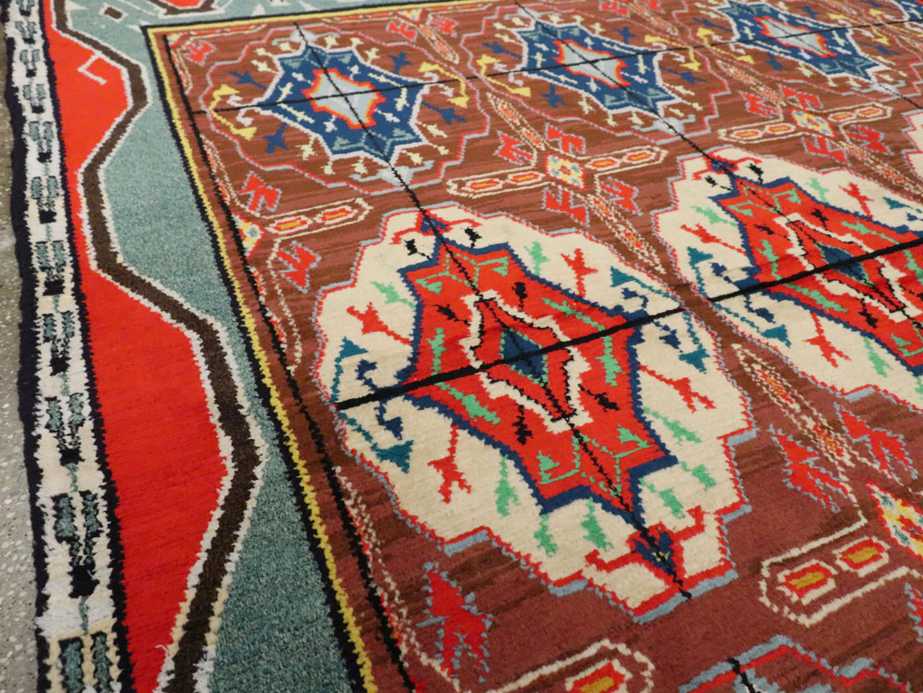 Vintage Persian Hamadan Square Rug, No.30215 - Galerie Shabab