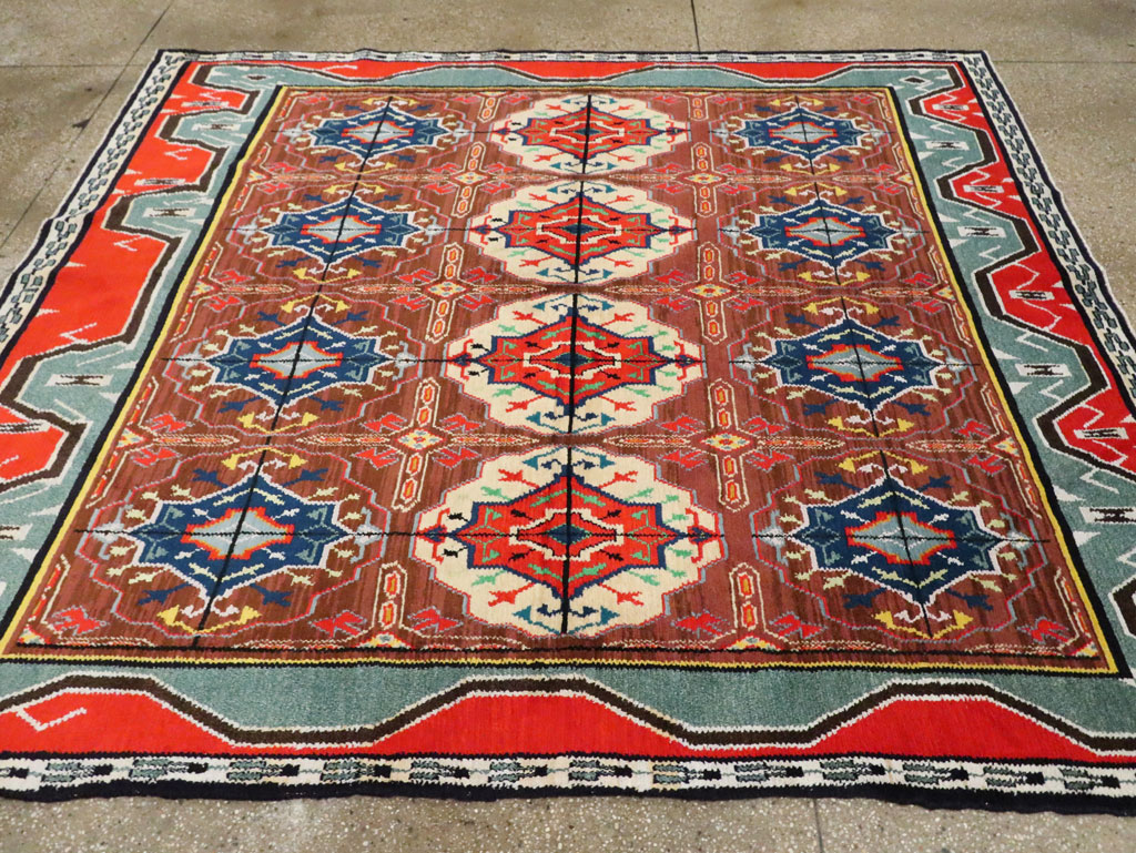 Vintage Persian Hamadan Square Rug, No.30215 - Galerie Shabab