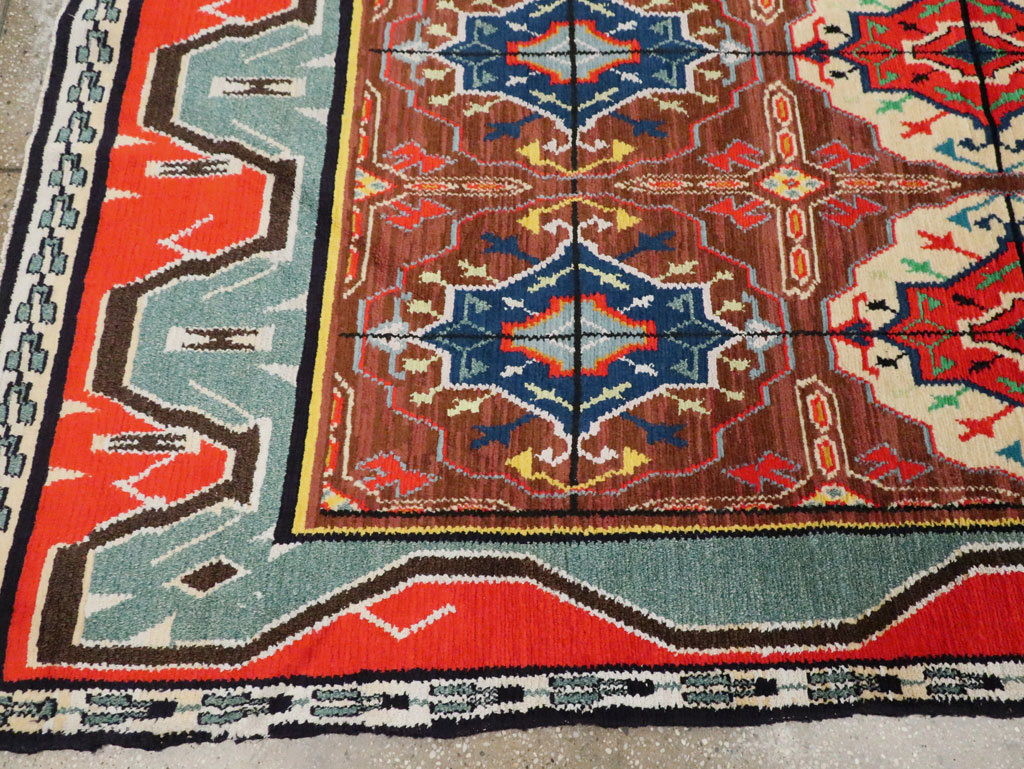 Vintage Persian Hamadan Square Rug, No.30215 - Galerie Shabab