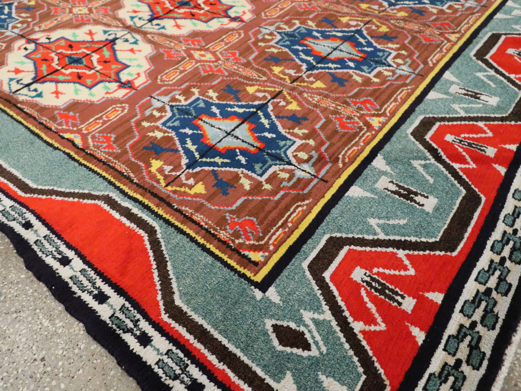 Vintage Persian Hamadan Square Rug, No.30215 - Galerie Shabab