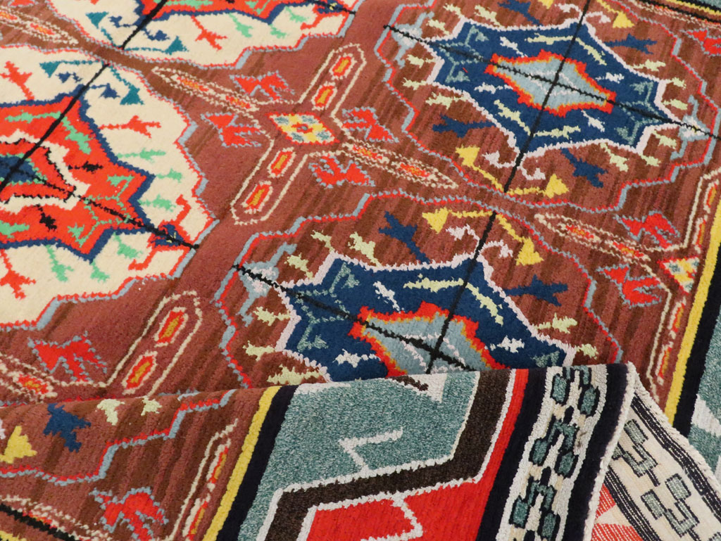 Vintage Persian Hamadan Square Rug, No.30215 - Galerie Shabab