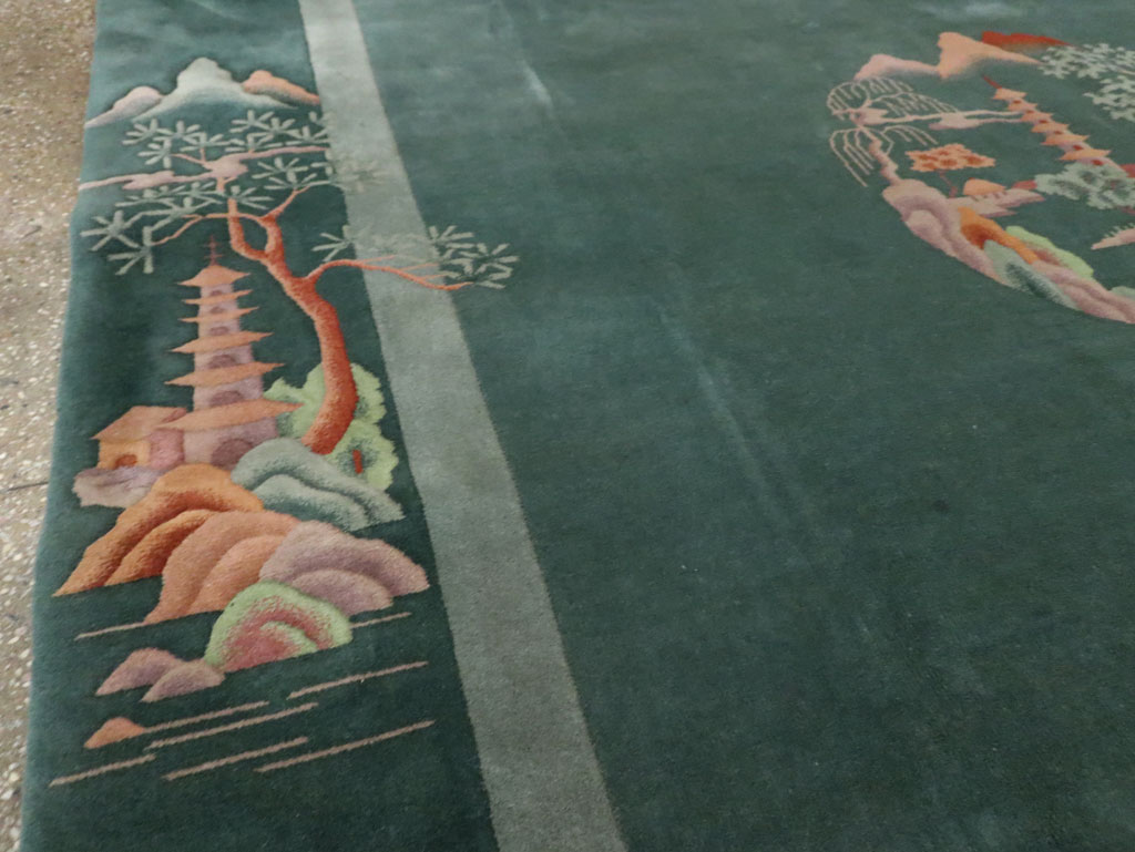 Mid-20th Century Handmade Chinese Art Deco Carpet, No.30217 - Galerie Shabab
