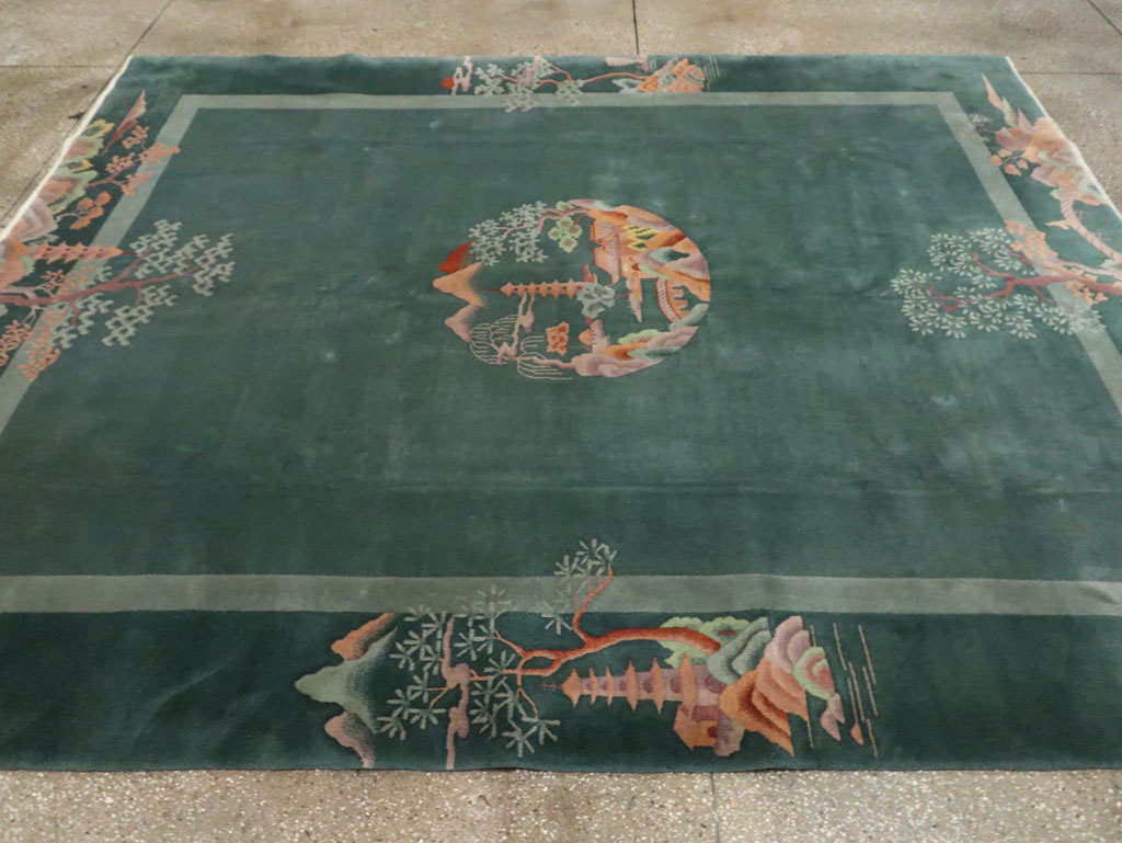 Mid-20th Century Handmade Chinese Art Deco Carpet, No.30217 - Galerie Shabab