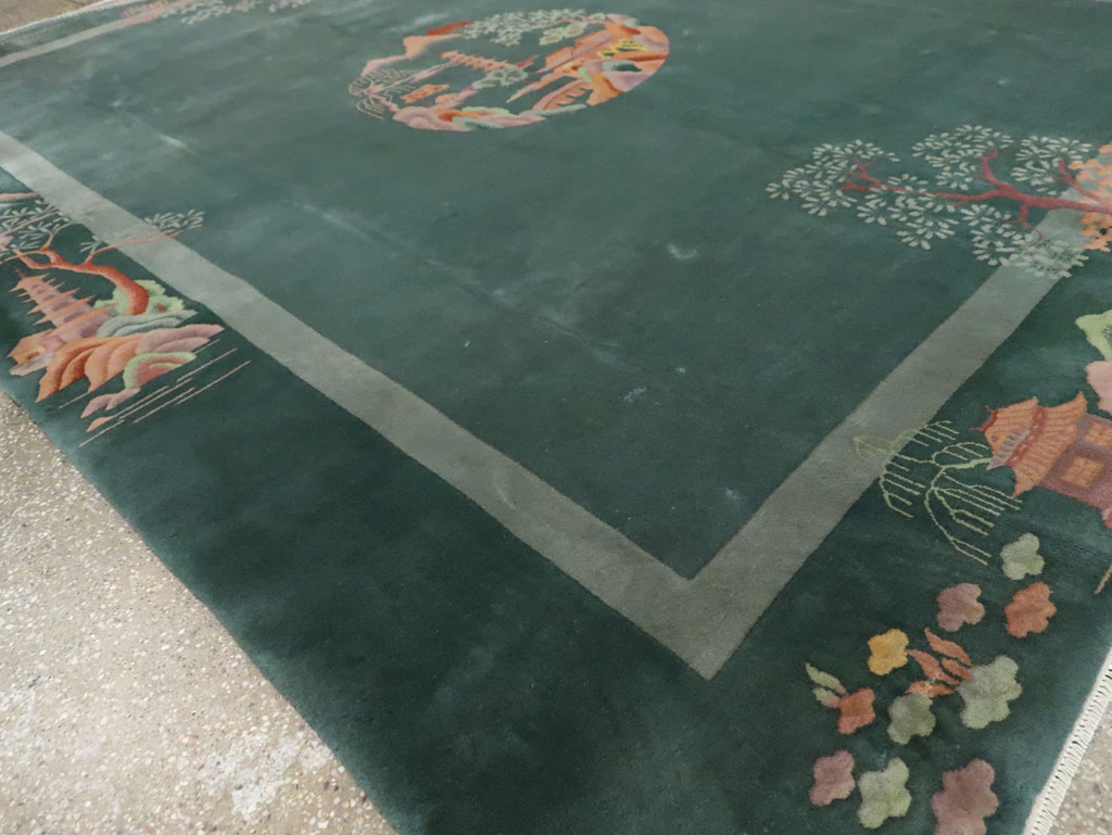 Mid-20th Century Handmade Chinese Art Deco Carpet, No.30217 - Galerie Shabab