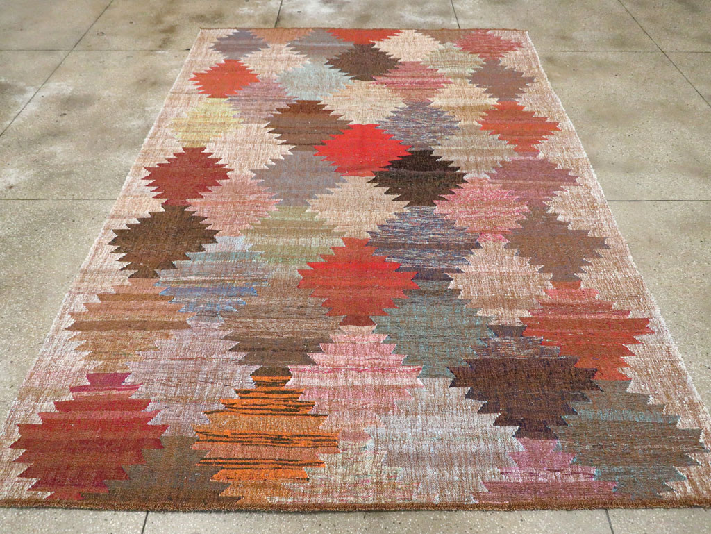 Contemporary Turkish Flatweave Kilim Room Size Carpet, No.30222 - Galerie Shabab
