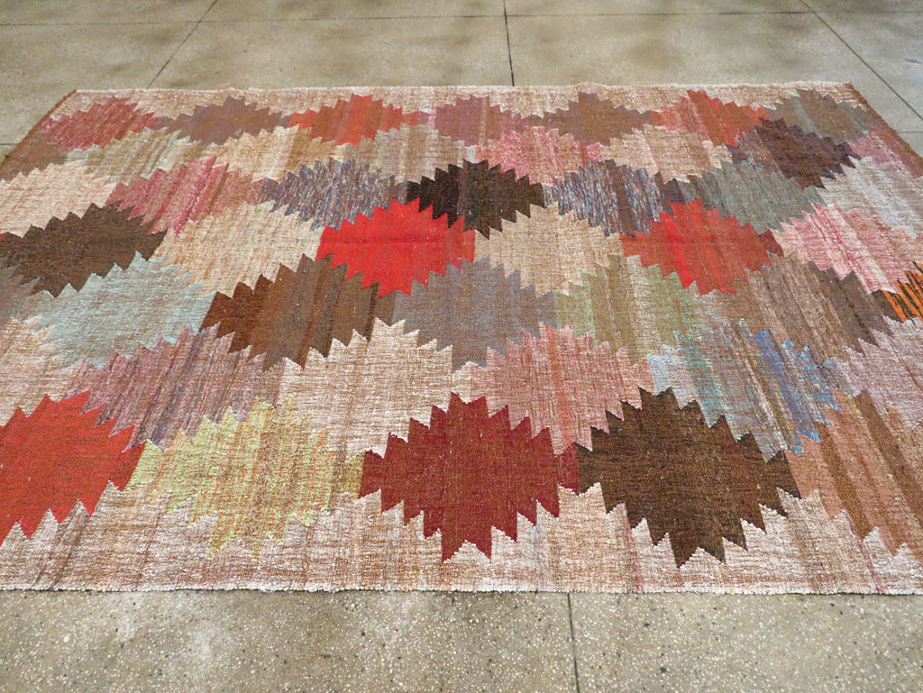 Contemporary Turkish Flatweave Kilim Room Size Carpet, No.30222 - Galerie Shabab