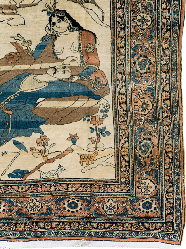 Antique Persian Tabriz Hadji Jalili Pictorial Rug, No.30225 - Galerie Shabab