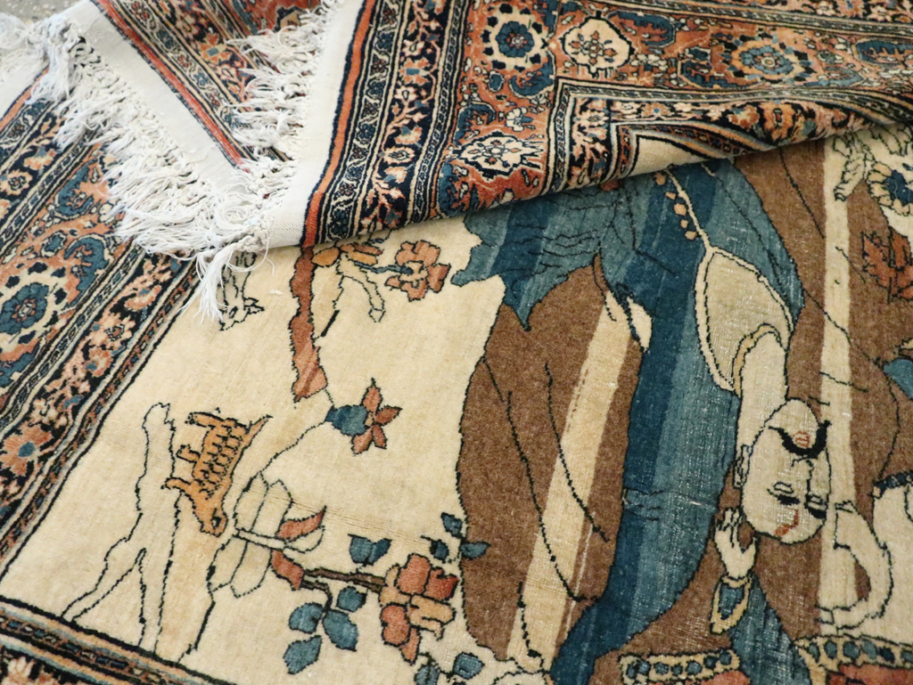 Antique Persian Tabriz Hadji Jalili Pictorial Rug, No.30225 - Galerie Shabab