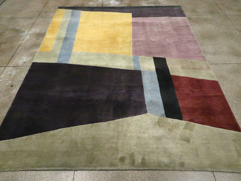 Contemporary Tibetan Art Deco Style Room Size Carpet, No.30230 - Galerie Shabab