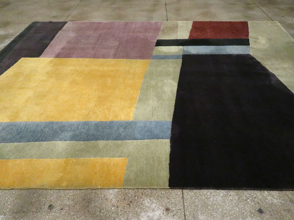 Contemporary Tibetan Art Deco Style Room Size Carpet, No.30230 - Galerie Shabab