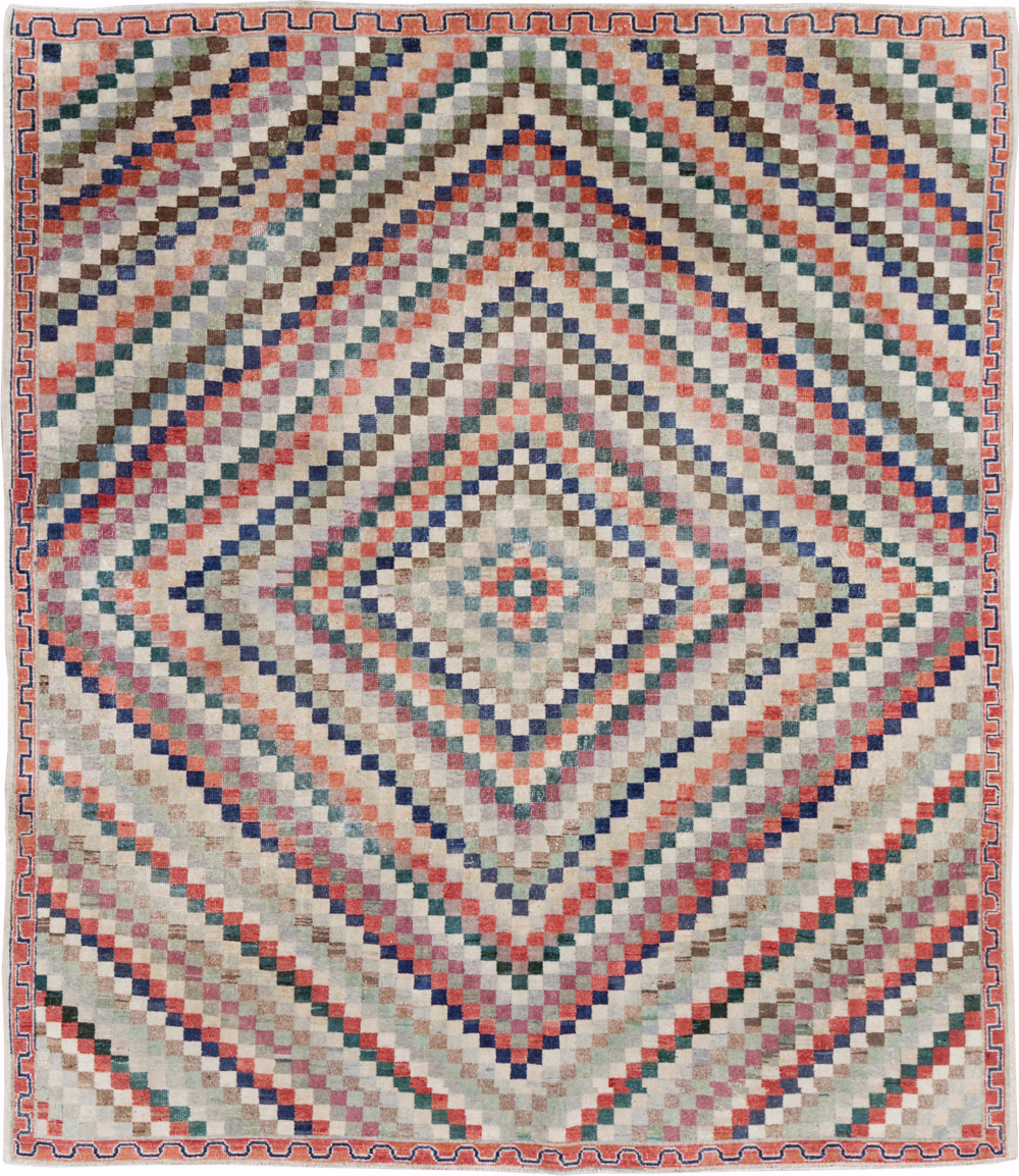 Vintage Anatolian Deco Carpet, No.30231 - Galerie Shabab