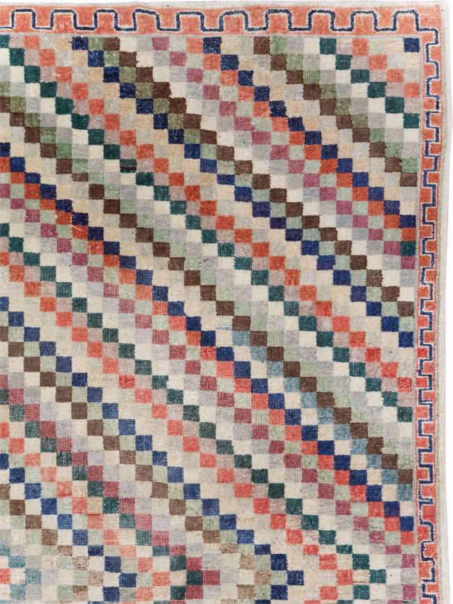 Vintage Anatolian Deco Carpet, No.30231 - Galerie Shabab