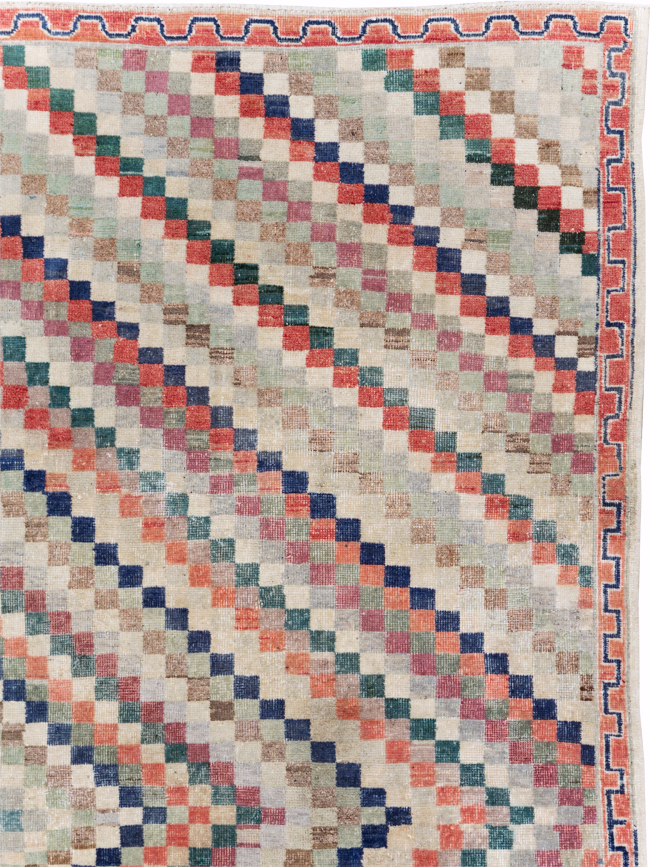 Vintage Anatolian Deco Carpet, No.30231 - Galerie Shabab