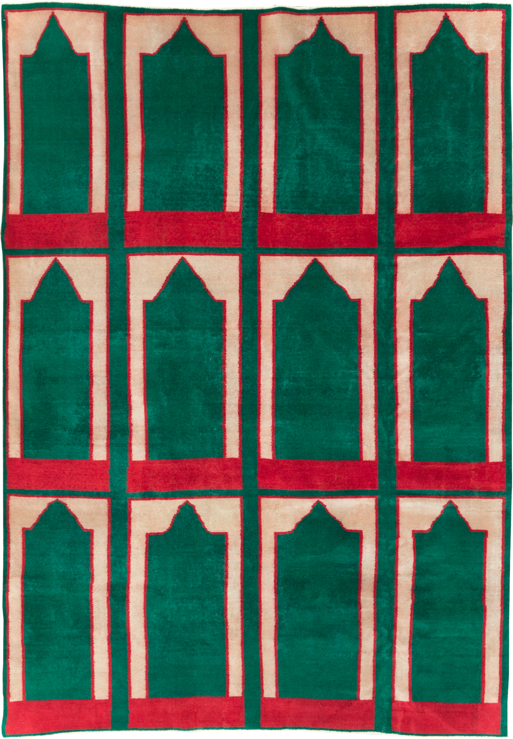 Vintage Turkish Art Deco Style Small Room Size Carpet, No.30237 - Galerie Shabab