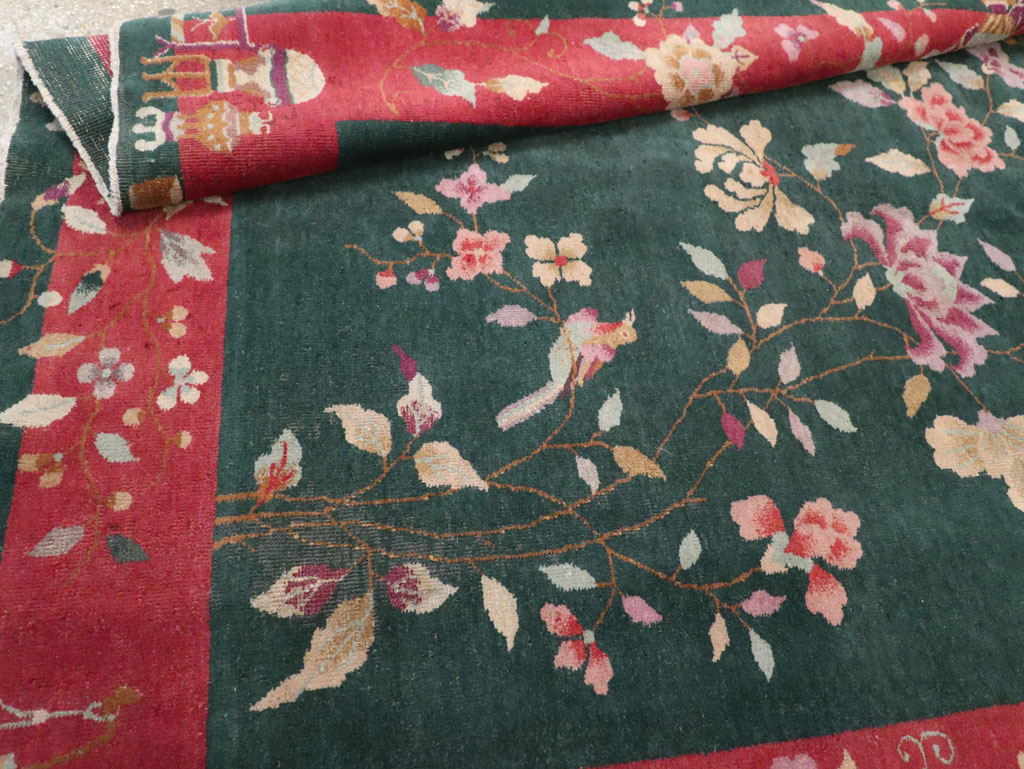 Vintage Chinese Art Deco Accent Rug, No.30239 - Galerie Shabab