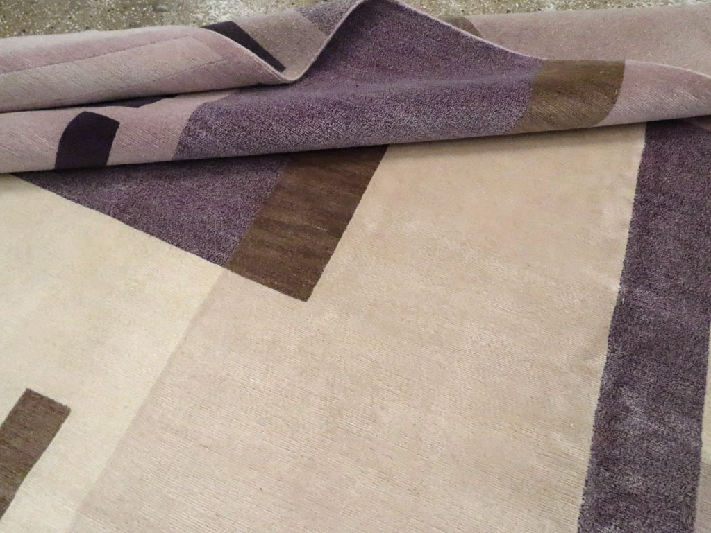 Contemporary Tibetan Art Deco Style Small Room Size Carpet, No.30242 - Galerie Shabab