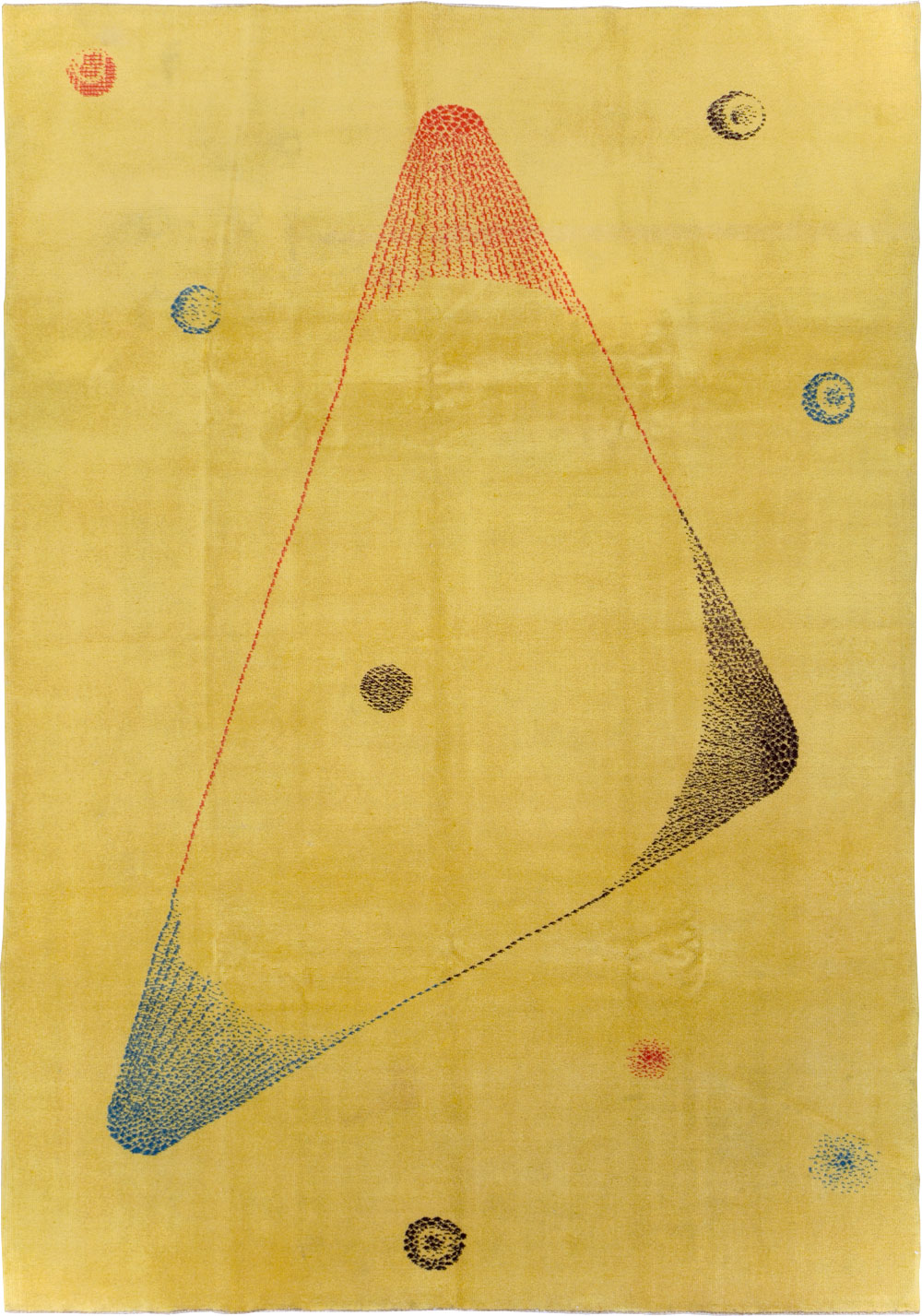 Vintage Turkish Art Deco Style Accent Carpet, No.30246 - Galerie Shabab