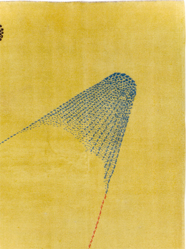 Vintage Turkish Art Deco Style Accent Carpet, No.30246 - Galerie Shabab