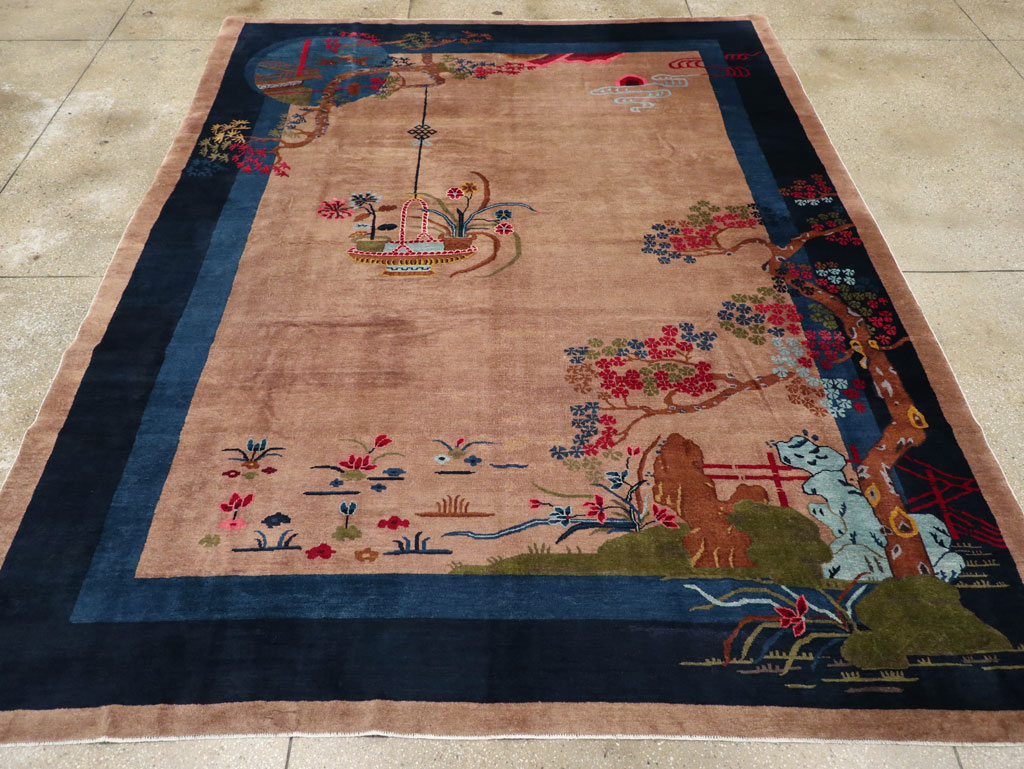 Vintage Chinese Art Deco Room Size Carpet, No.30250 - Galerie Shabab