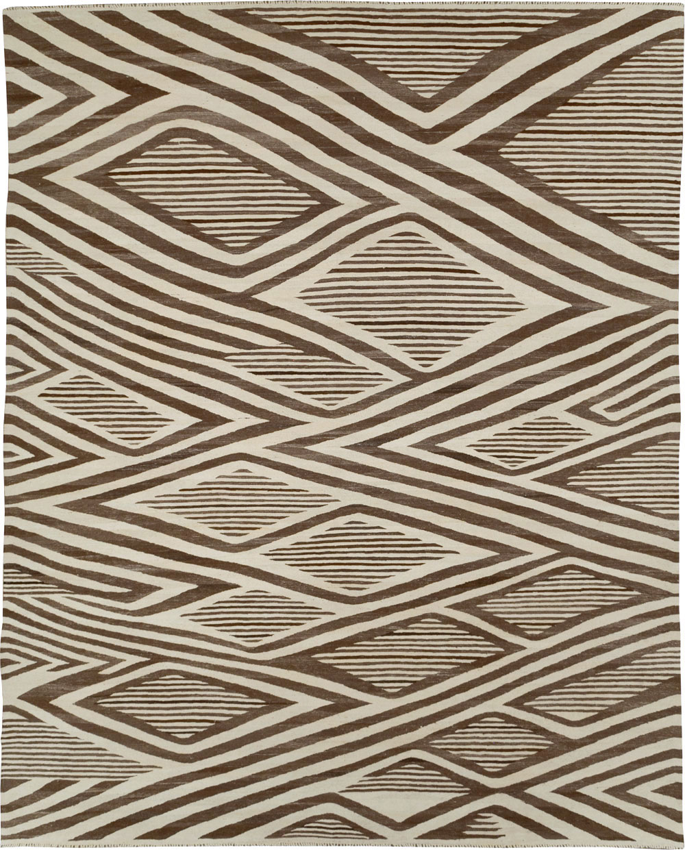Swedish Inspired Modern Turkish Flatweave Kilim Large Carpet, No.30251 - Galerie Shabab