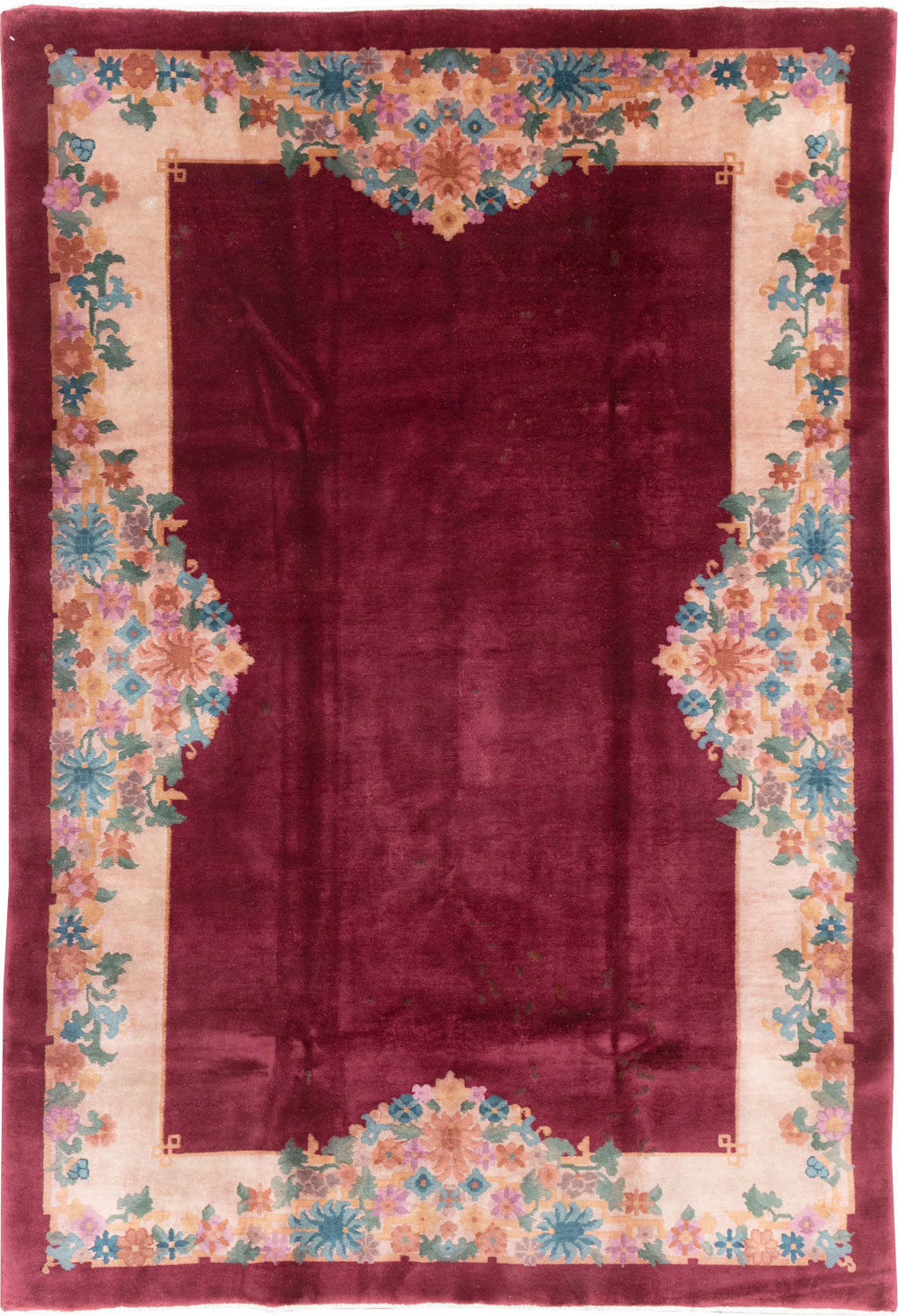 Vintage Chinese Art Deco Accent Rug, No.30267 - Galerie Shabab