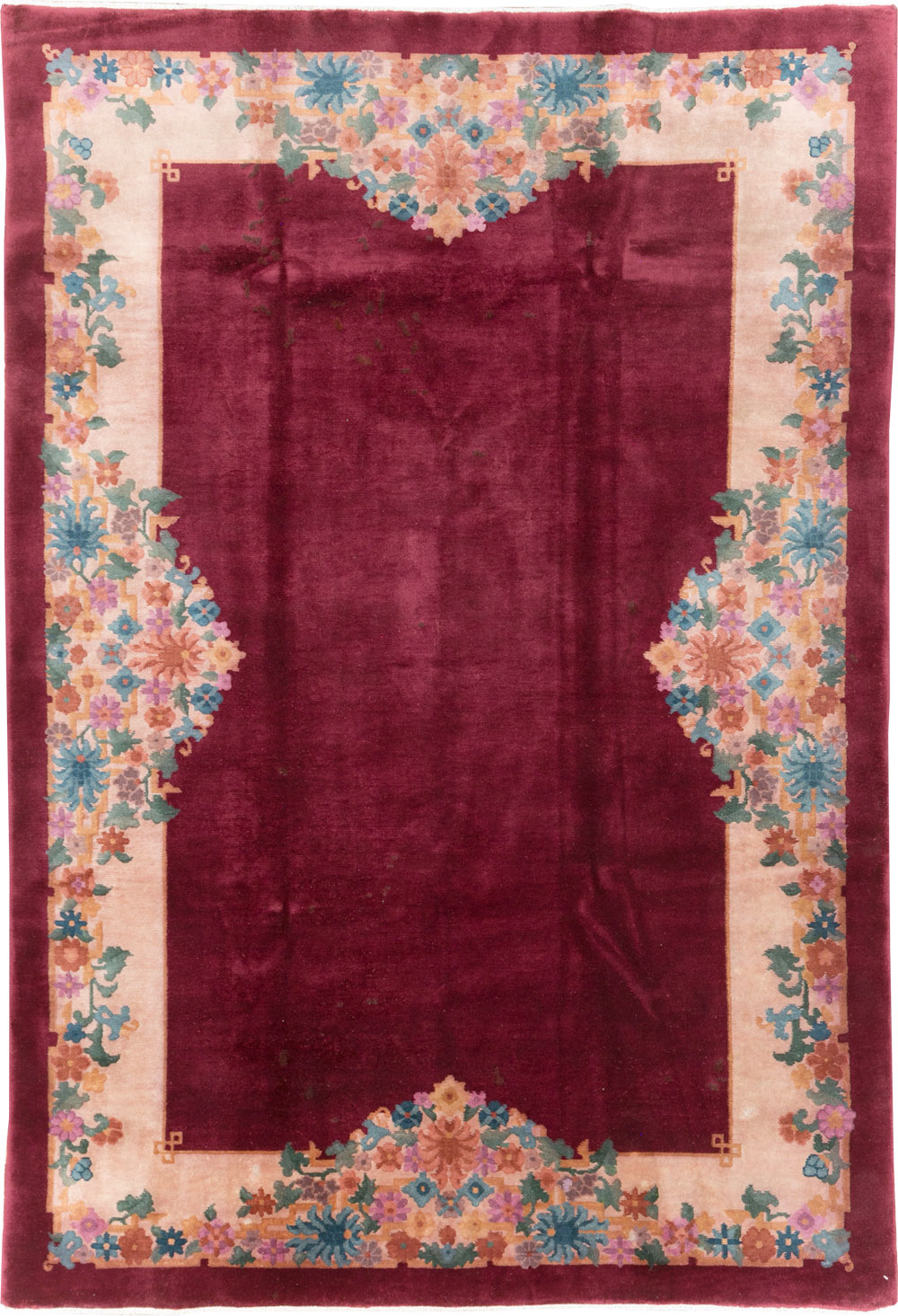 Vintage Chinese Art Deco Accent Rug, No.30267 - Galerie Shabab