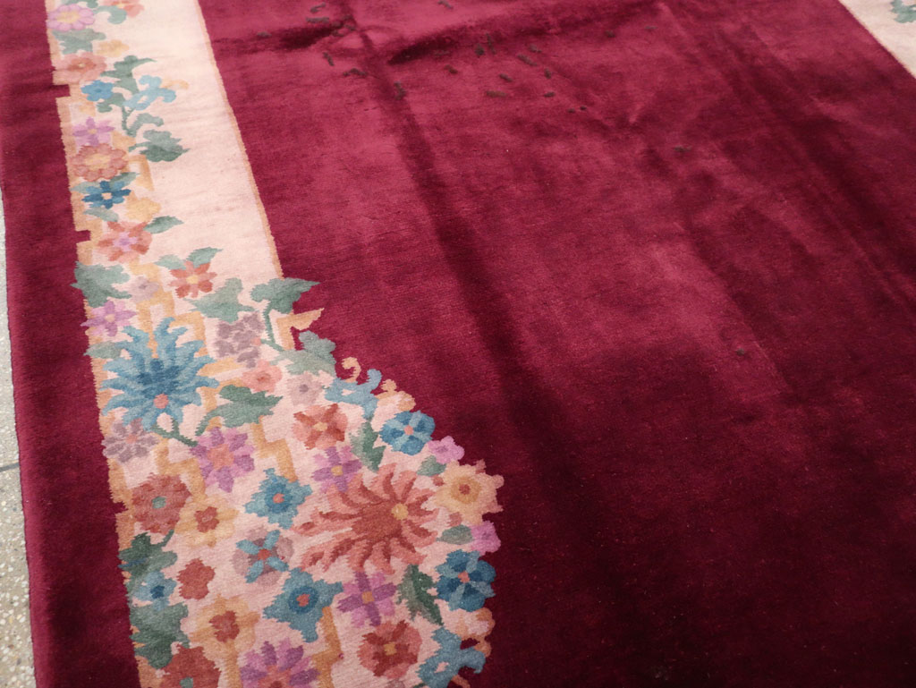 Vintage Chinese Art Deco Accent Rug, No.30267 - Galerie Shabab