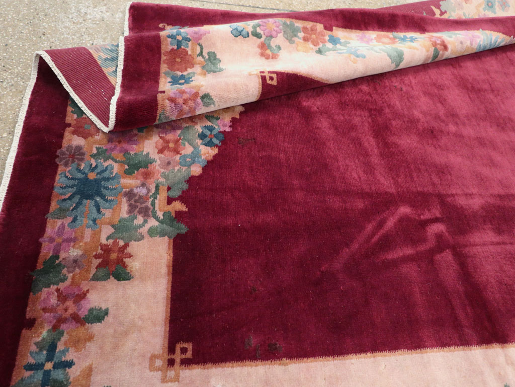 Vintage Chinese Art Deco Accent Rug, No.30267 - Galerie Shabab