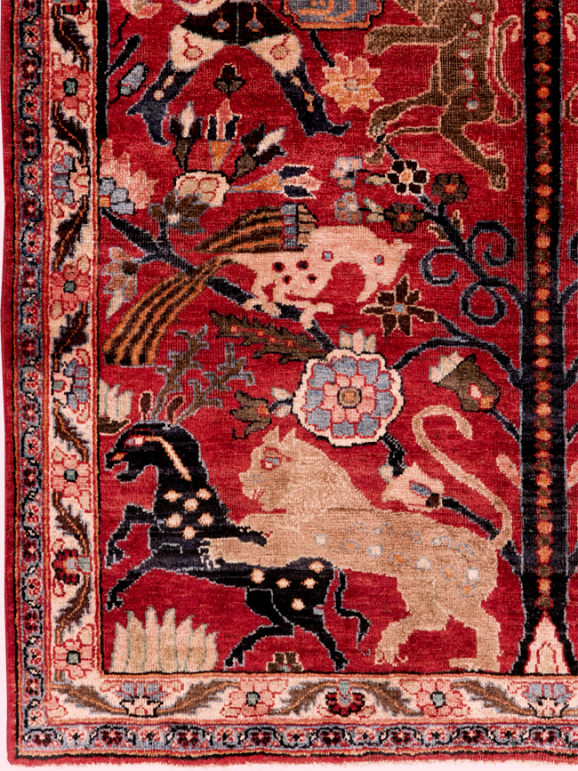 Vintage Persian Pictorial  Shiraz Rug, No.30285 - Galerie Shabab