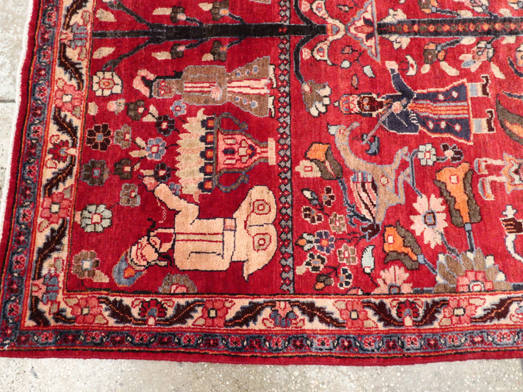 Vintage Persian Pictorial  Shiraz Rug, No.30285 - Galerie Shabab