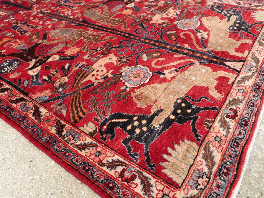 Vintage Persian Pictorial  Shiraz Rug, No.30285 - Galerie Shabab
