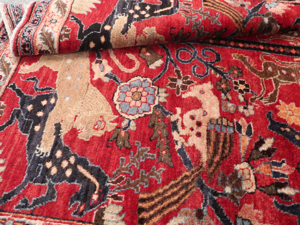 Vintage Persian Pictorial  Shiraz Rug, No.30285 - Galerie Shabab
