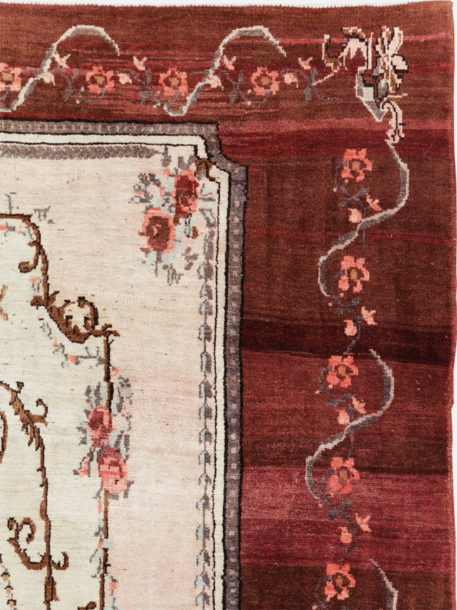 French Inspired Vintage Turkish Anatolian Small Room Size Carpet, No.30295 - Galerie Shabab