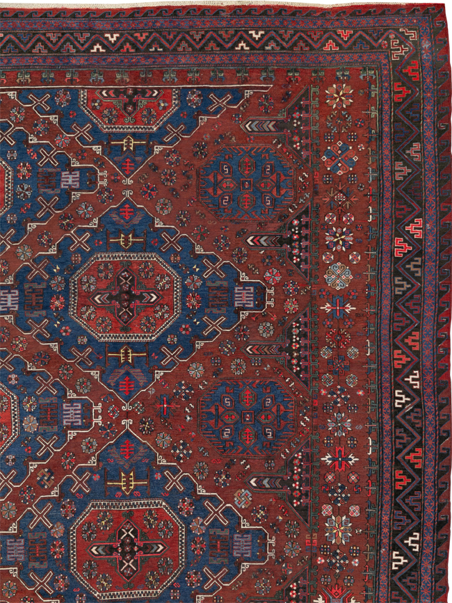 Antique Central Asian Soumak Flatweave Large Carpet, No.30298 - Galerie Shabab